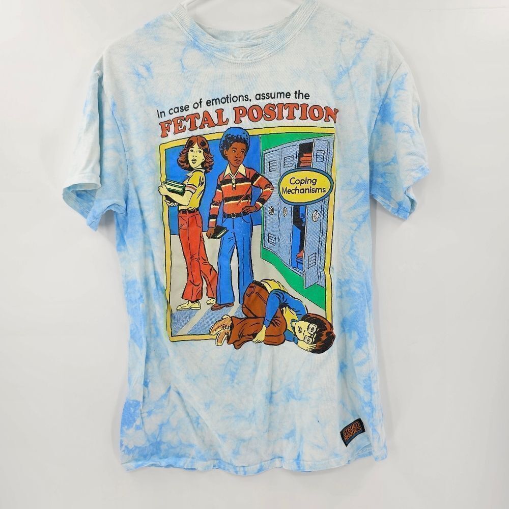 Steven Rhodes tshirt medium emotions funny humor dark tie dye